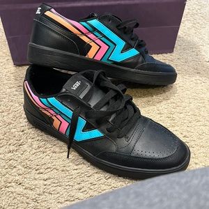 Vans Lowland Cc ComfyCush Fader Black Leather Sneakers Size 12 Men